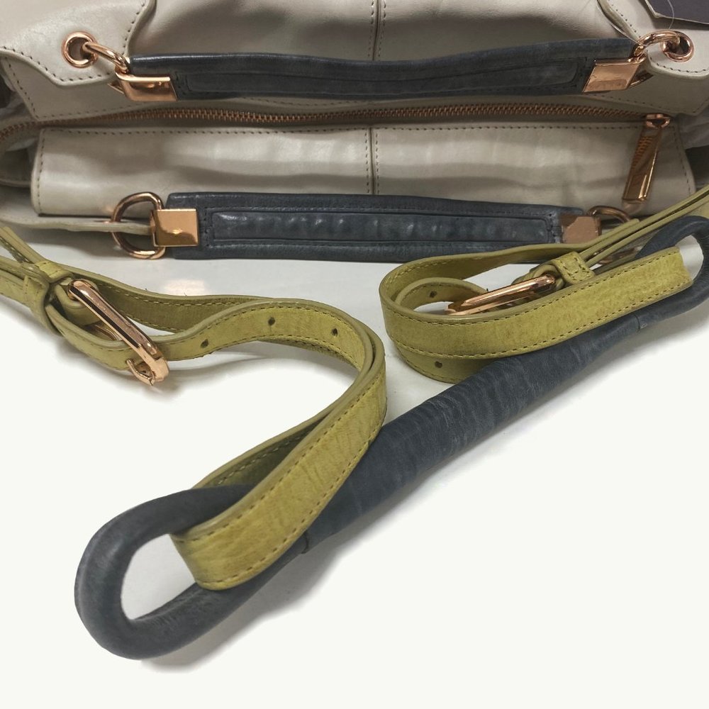 Kooba Camden Satchel Chalk Colorblock Leather Rose Gold Hardware Convertible - Picture 4 of 8